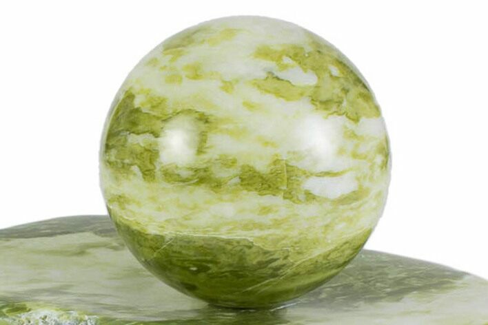 Polished Noble Serpentine Sphere with Base - Washington #372632